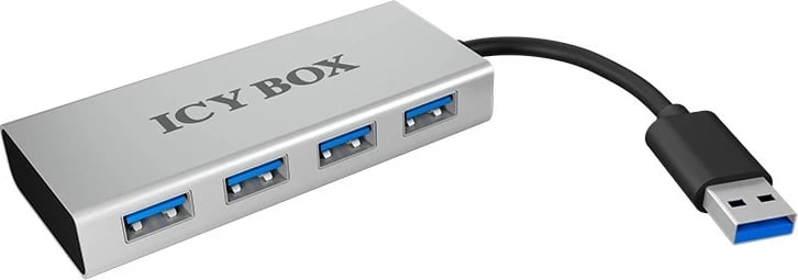 Hub USB RaidSonic ICY BOX IB-AC6104, USB 3.2 Gen 1, 5000 Mbit/s, Bardhë, Alumini