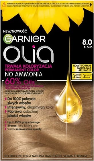 Ngjyrë për flokë për femra Garnier Olia 8.0 Blond