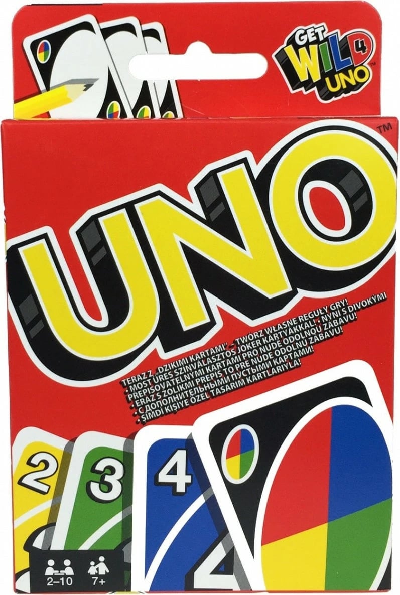 Lojë letra UNO Mattel W2085, set 112 letra, shumëngjyrëshe
