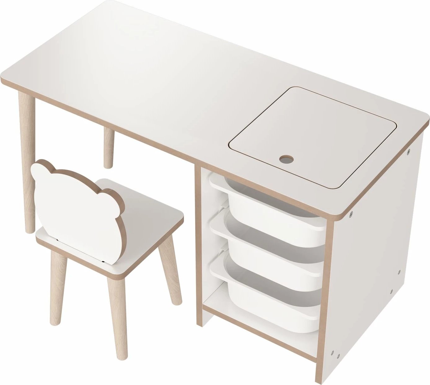 Set tavoline me karrige për fëmijë, Hanah Home, Soho, e bardhë