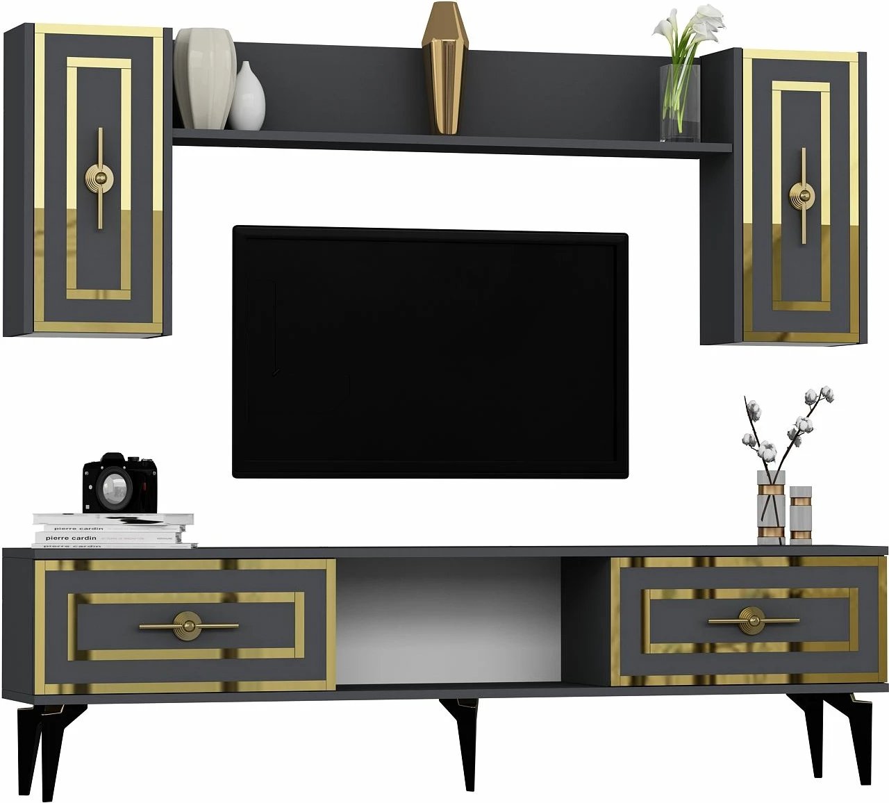 Komodë TV Skye Decor, ngjyrë viola-antracit