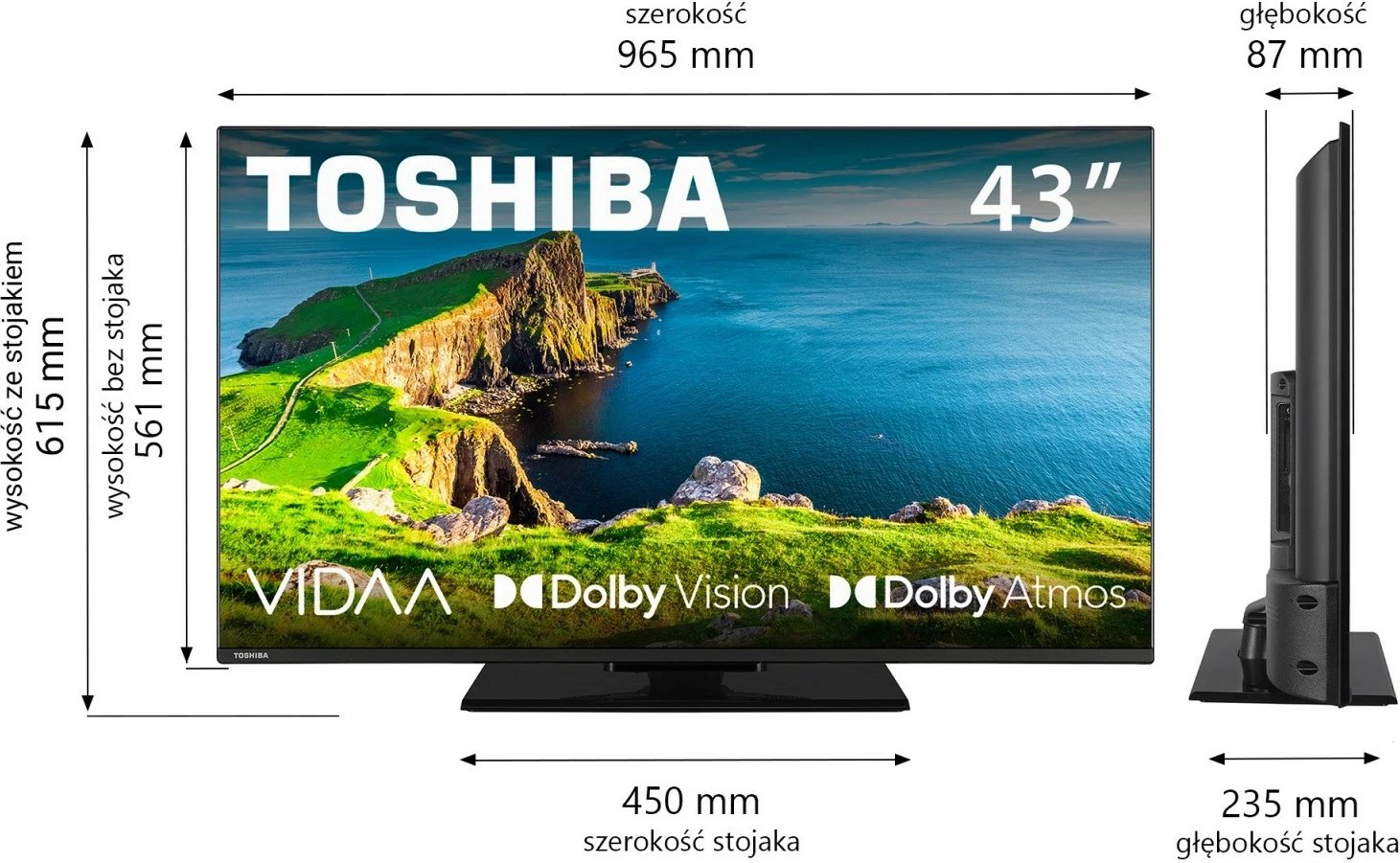 Televizor Toshiba 43UV3F63DG, 43 inç, Ultra HD/4K, Smart TV, i zi