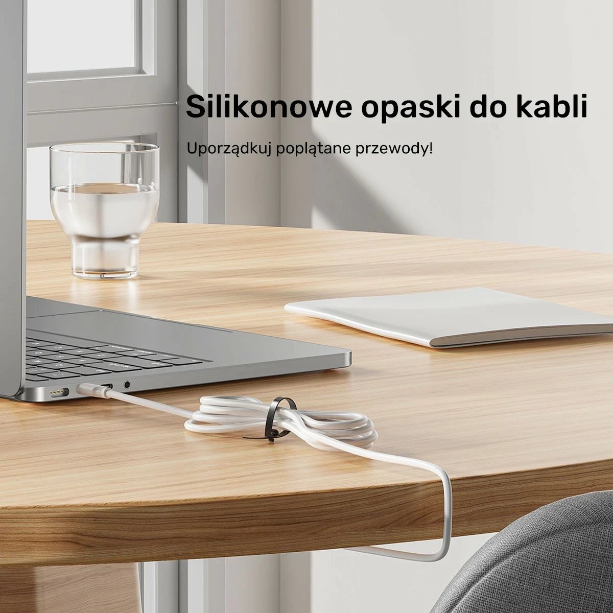 Set rripa silikoni për kabllo Unitek, 5 copë, të zi/gri