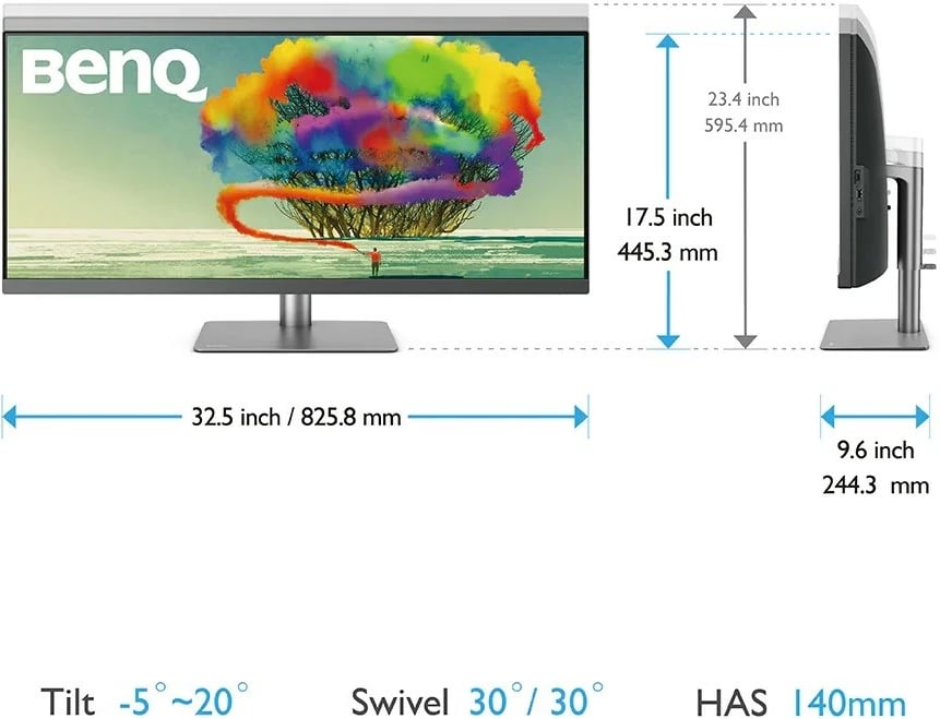 Monitor Benq PD3420Q, 34 inç, QHD, IPS, 5ms, HDMI/DP, Zezë/Çelik