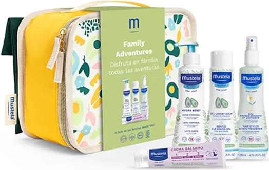 Set për udhëtim për familje Mustela Family Suitcase Pastel, 5 copë, uniseks