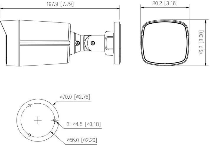 Kamerë sigurie DAHUA IPC-HFW1239TL1-A-IL-0280B, 2MP, IP67, PoE, e zezë