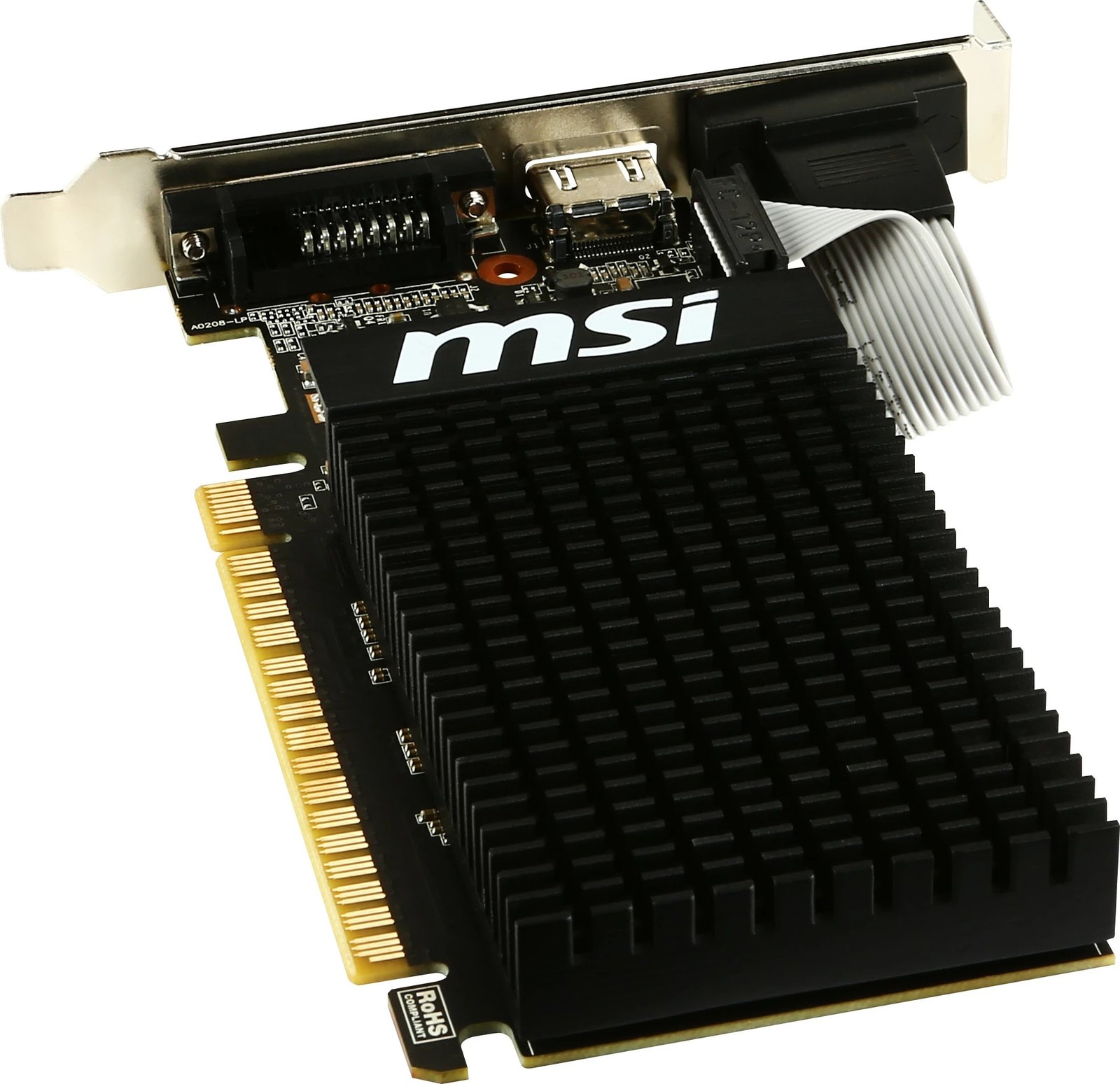 Kartelë grafike MSI GT 710 2GD3H LP, GeForce GT 710, 2 GB, GDDR3, 64 bit, e zezë