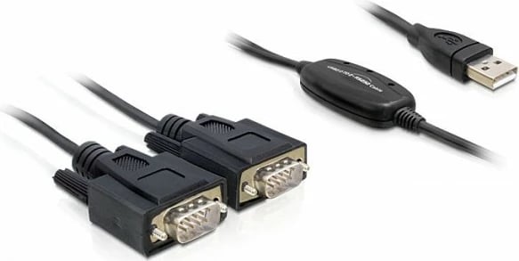 Adapter USB 2.0 në RS232 DeLOCK 2x, LANCOM, e zezë