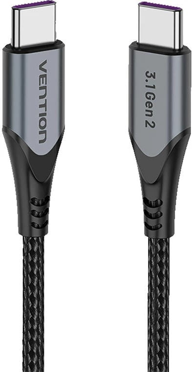 Kabllo USB-C në USB-C Vention TAHHD, 0.5m, USB 3.1 Gen2, 100W, Gri
