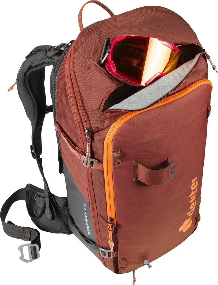 Çantë shpine Deuter Alproof Tour 36 + 5 SL, për femra, e kuqe e zezë Çantë shpine Deuter Alproof Tour 36 + 5 SL, për femra, e kuqe e zezë