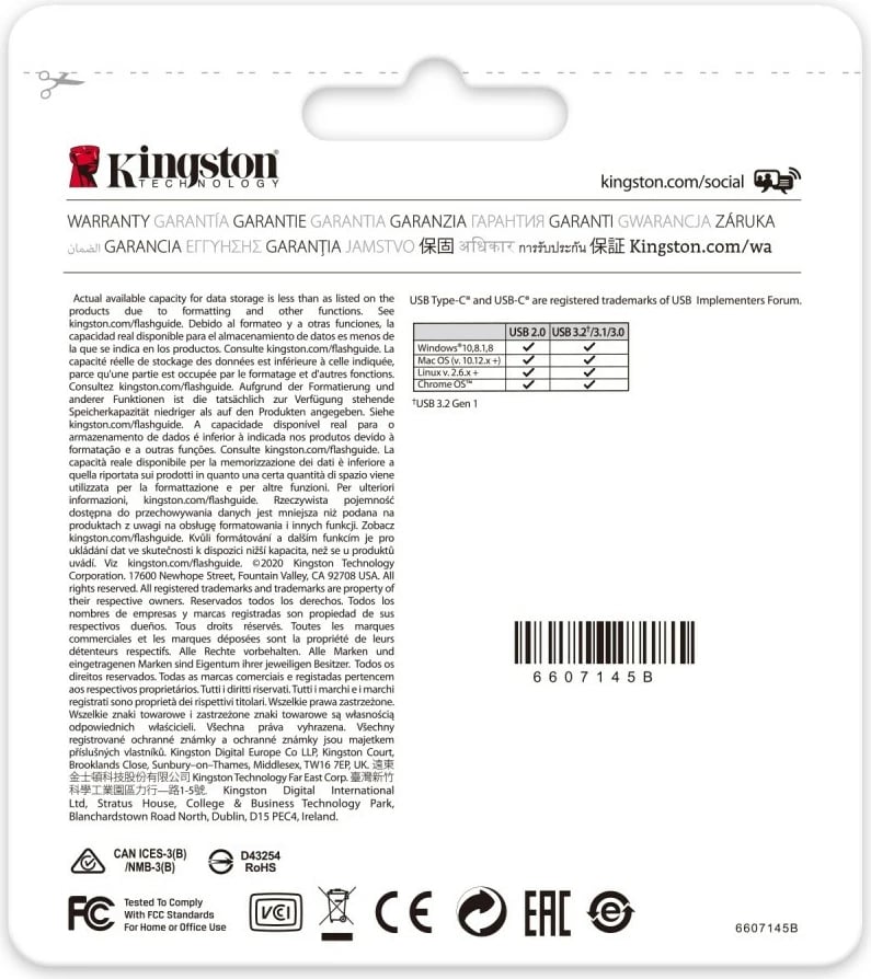 Pendrive Kingston DataTraveler 70 DT70/128GB, USB-C 3.2 Gen1, 128GB, Zi