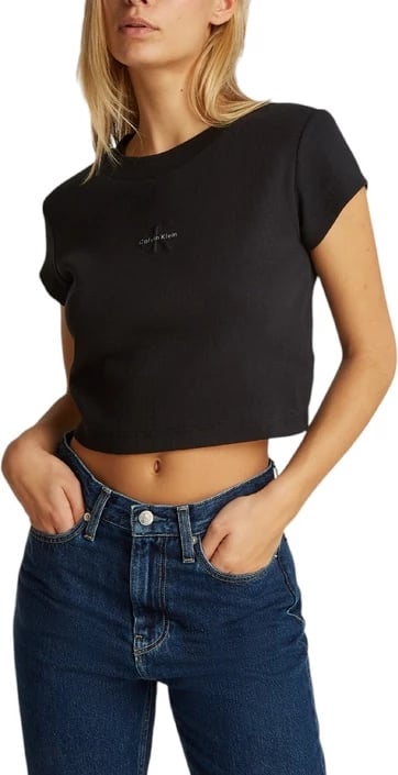 Maicë Calvin Klein Jeans për femra, e zezë