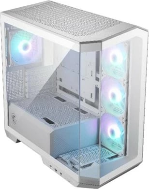 Kasë MSI MAG PANO M100R PZ, Micro Tower, RGB, Tempered Glass, Bardhë