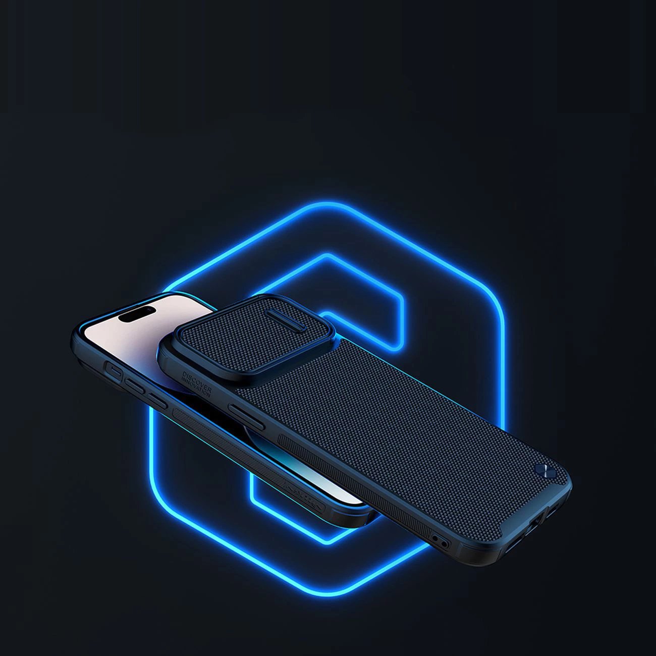 Mbështjellës Nillkin Textured S Case për iPhone 14 Pro, me kapak kamere, e zezë