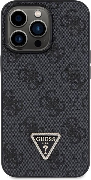 Mbështjellës Guess GUHCP13LP4TDSCPK për iPhone 13 Pro / 13, Crossbody 4G Metal Logo, i zi me rrip