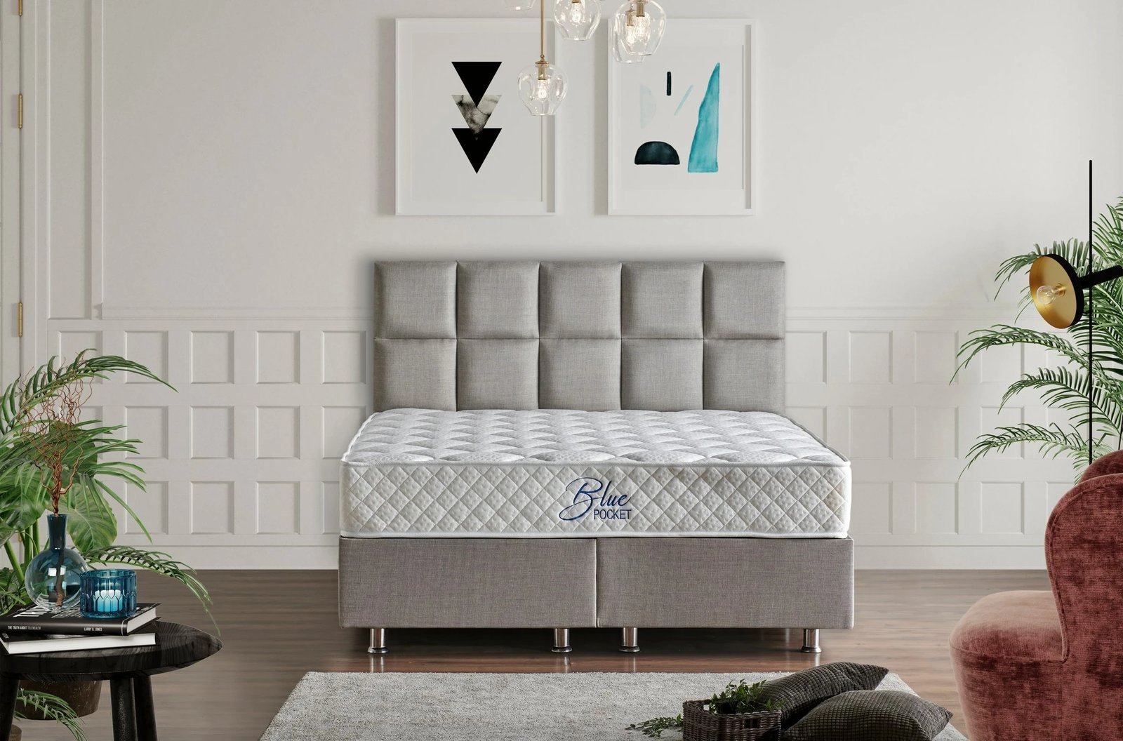 Dyshek Skye Decor Blue Pocket RollPack, njësh, 100x200 cm