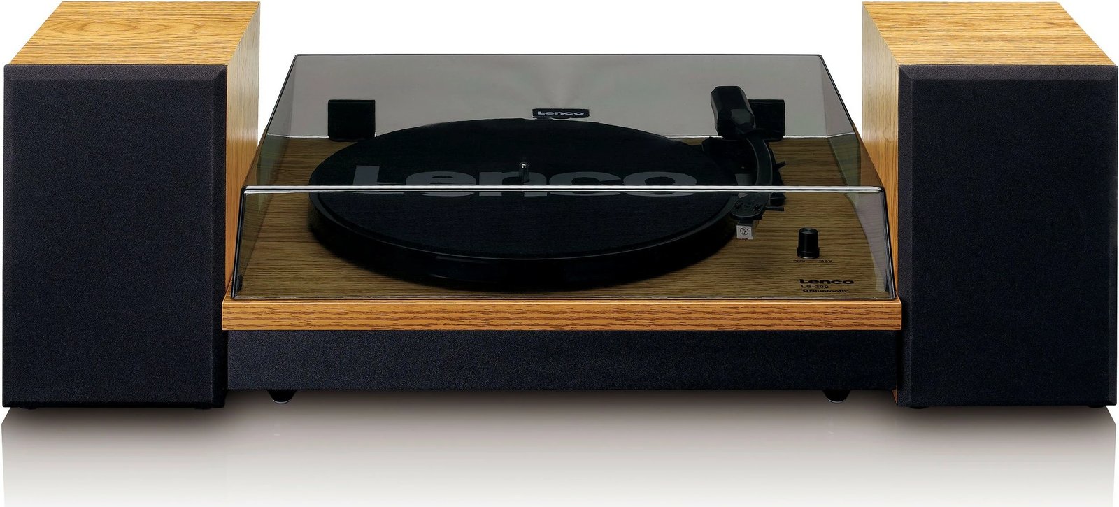 Gramafon Lenco LS-300, Bluetooth, 2 altoparlantë, druri/zi