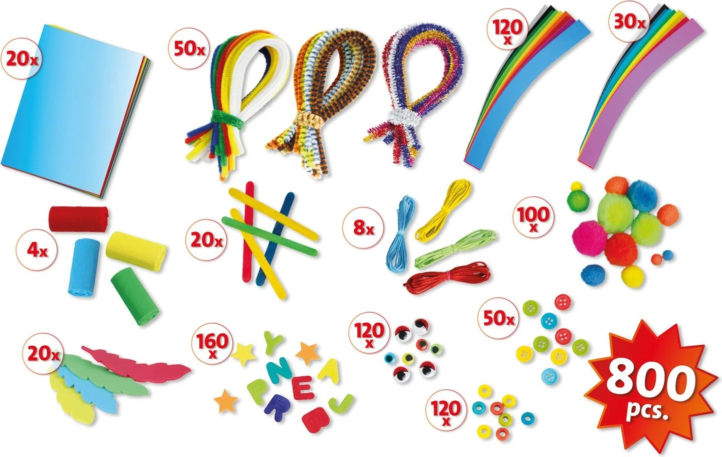 Set kreativ Lena Jumbo, 800 pjesë, shumëngjyrëshe Set kreativ Lena Jumbo, 800 pjesë, shumëngjyrëshe