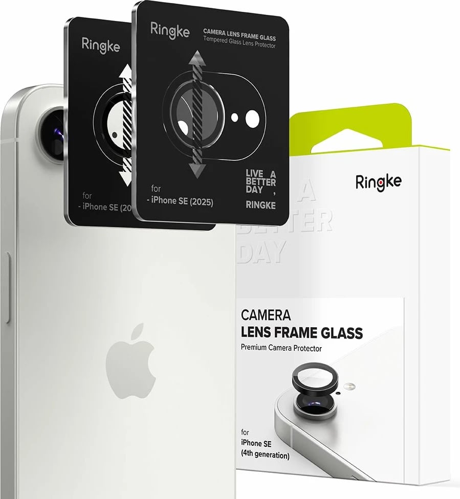 Mbrojtës kornize kamere Ringke për iPhone 16e, 2 copë, Zi