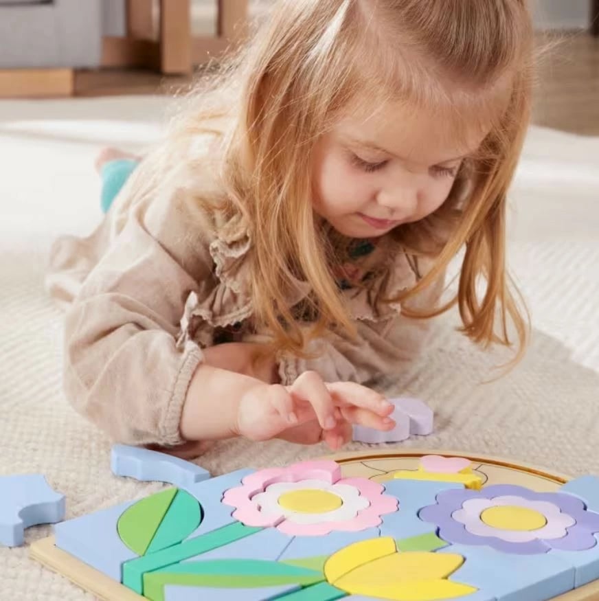 Puzzle druri për fëmijë Fisher Price HXT97, 37 pjesë, motive lule