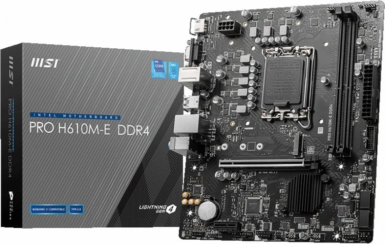Pllakë amë MSI PRO H610M-E DDR4, Intel, LGA 1700, 64 GB