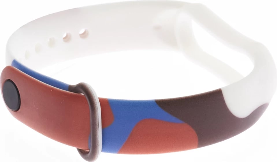 Rrip silikoni Hurtel Strap Moro për Xiaomi Mi Band 3/4, kamuflazh, Bardhë/Kuq/Kaltër
