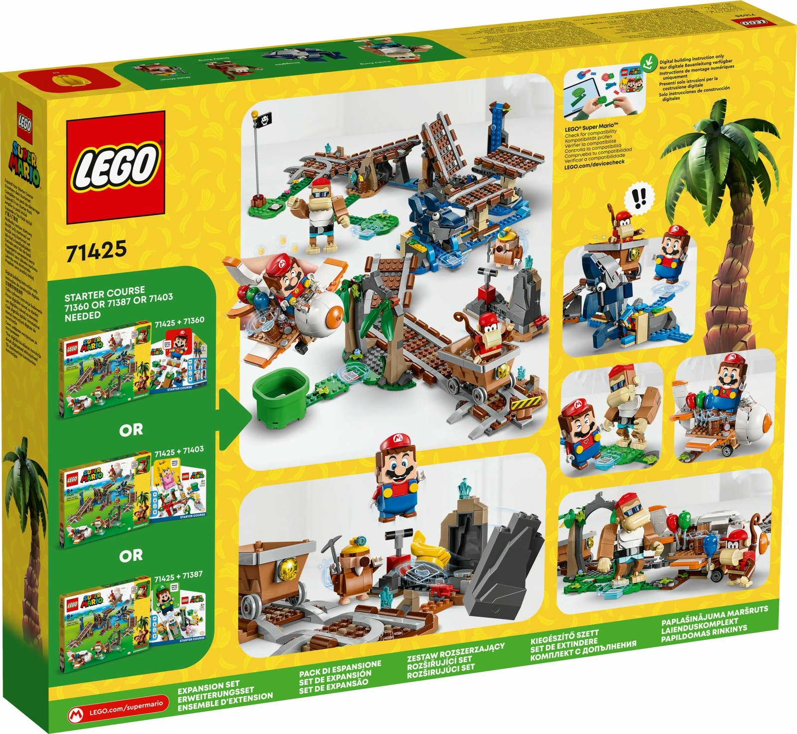 Set ndërtimi LEGO Super Mario Diddy Kong's Mine Cart Ride 71425, 1157 pjesë, shumëngjyrësh