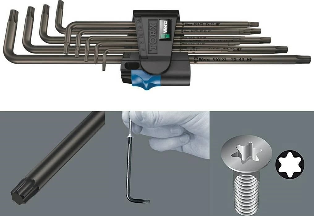 Set çelësash Torx Wera 05024450001, Plastikë, Zi