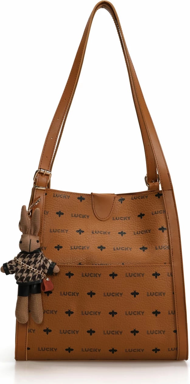 Tote bag ngjyrë mustard Lucky Bees, 352