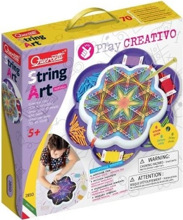 Set kreativ Quercetti String Art Mandala, për fëmijë, shumëngjyrësh