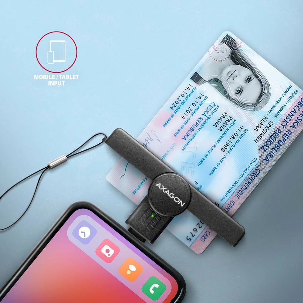 Lexues kartelash Smart AXAGON CRE-SMPC, USB-C, i zi