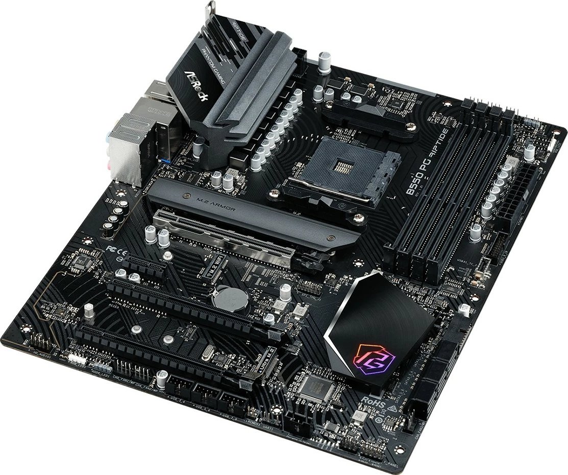 Pllakë amë ASRock B550 PG Riptide, ATX, për Ryzen, 128GB DDR4, Ethernet 2.5G