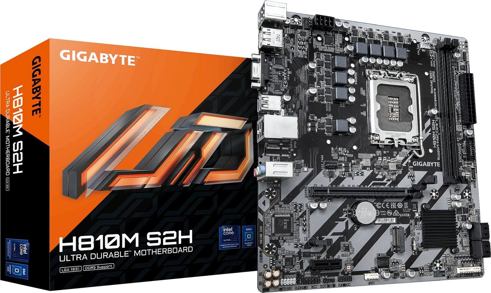 Pllakë amë Gigabyte H810M S2H, Intel Core Ultra (Series 2), DDR5, PCIe 4.0, 1GbE LAN