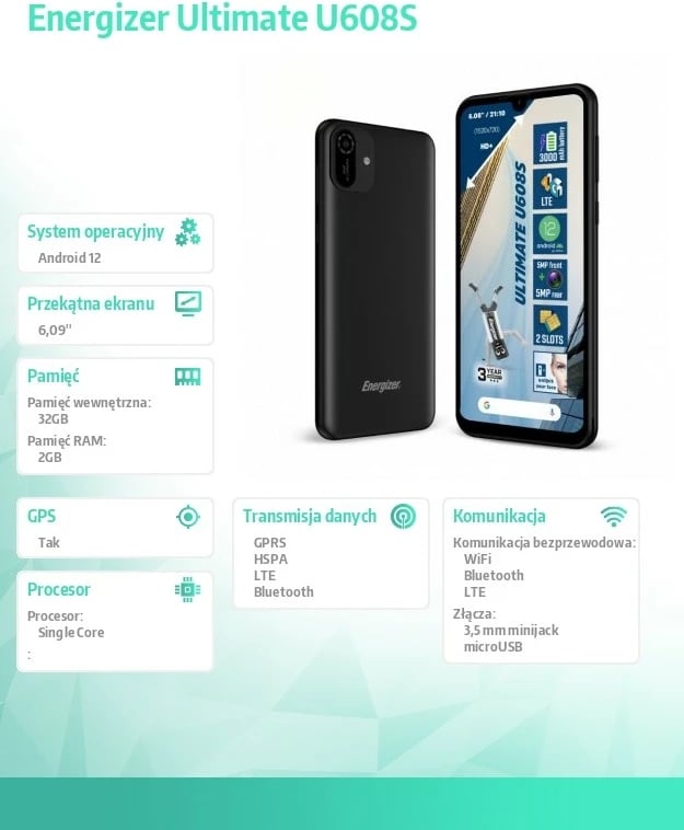 Celular Energizer Ultimate U608S, 2GB RAM, 32GB, Dual SIM, Zi