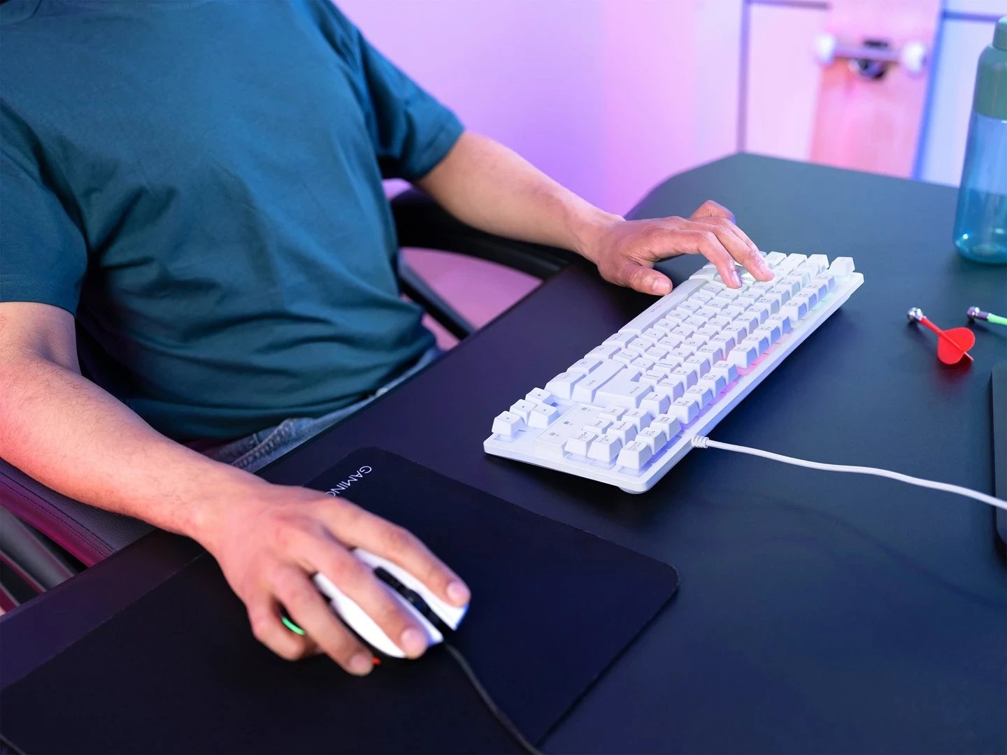 Tastierë gaming Trust GXT 833W Thado, USB, QWERTY, Anglisht, e bardhë