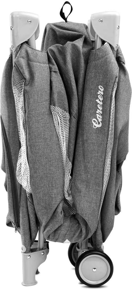 krevat udhëtimi, CARETERO, Basic Plus, 120x60 cm, me nivele dysheku dhe rrota, gri grafit