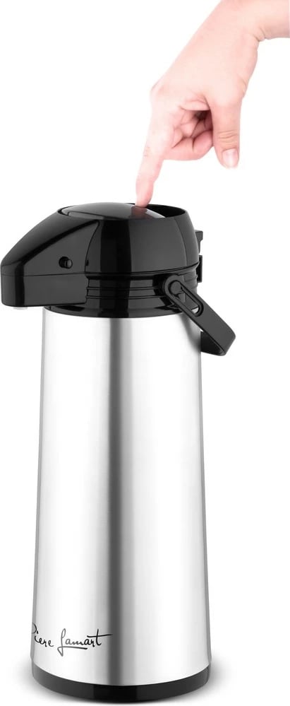Termos Lamart LT4037 me pompë, 1.9L, inox, zi
