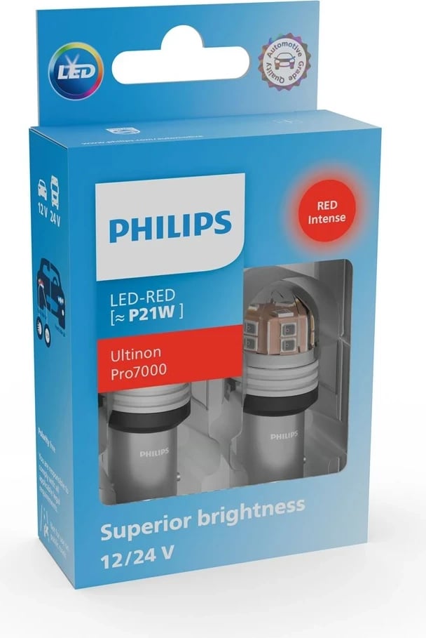 Llambë LED Philips Ultinon Pro7000 PHI 11498RU70X2, për makina, e kuqe, set 2 copë