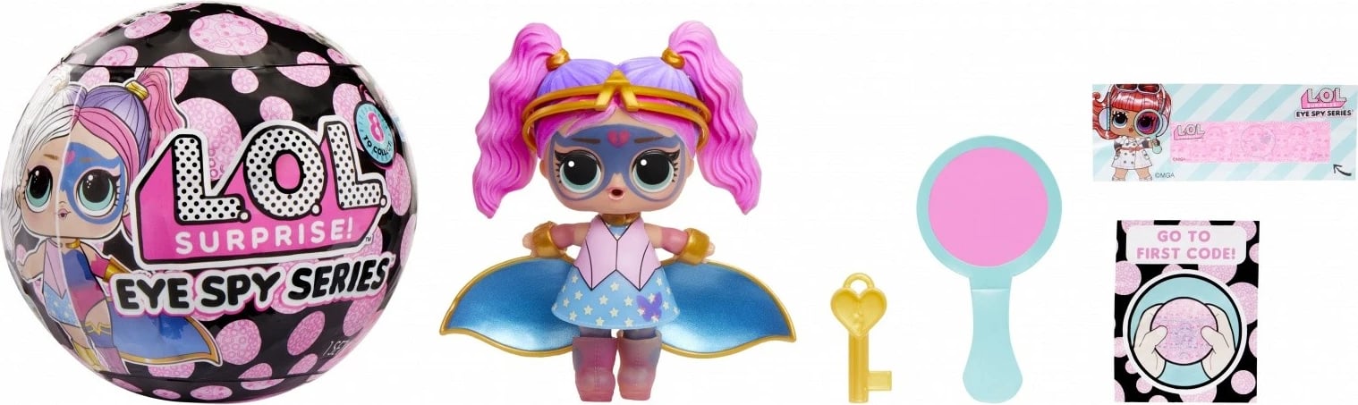 Lodër surprizë L.O.L. Surprise Eye Spy Mix Doll, MGA, 542629-EUC, plastikë, për vajza, ngjyra të ndryshme