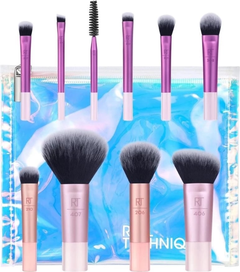 Set furçash për grim Real Techniques Travel Fantasy Mini Brush për femra 10 copë