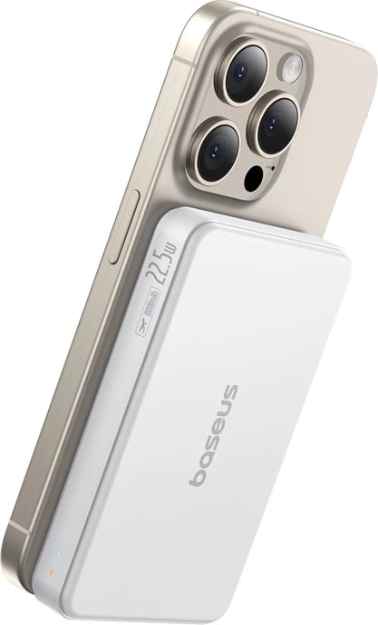 Powerbank Baseus Airpow2 Qi2, 10000mAh, 22.5W, e bardhë