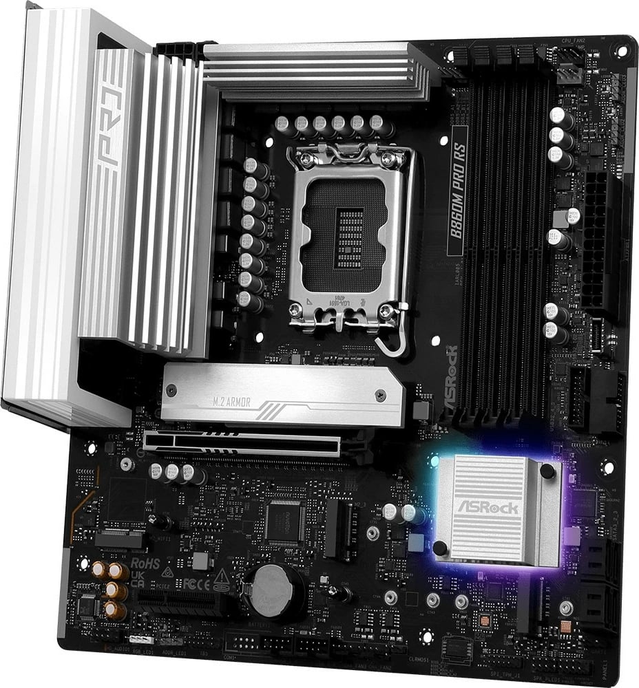 Pllakë amë ASRock B860M Pro RS, Intel, LGA 1851, DDR5-SDRAM, micro ATX