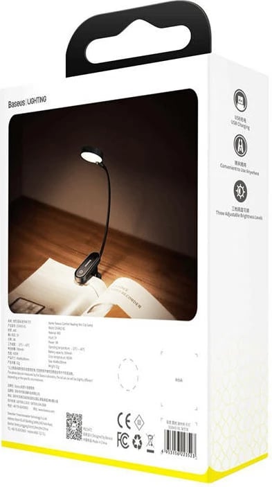 Llambë tavoline me klip Baseus Comfort Reading DGRAD-0G, gri e errët