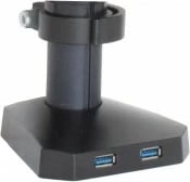Mbajtës tavoline për 2 monitorë ART RAMM L-18GD, me gaz, 2xUSB 3.0, i zi