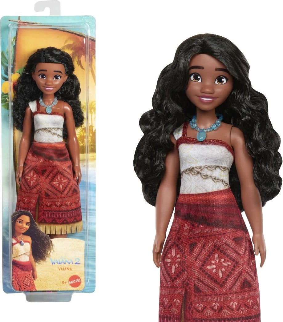 Kukull mode Disney Princess Mattel Vaiana JBT56, 25cm, me fustan, gjerdan dhe byzylyk