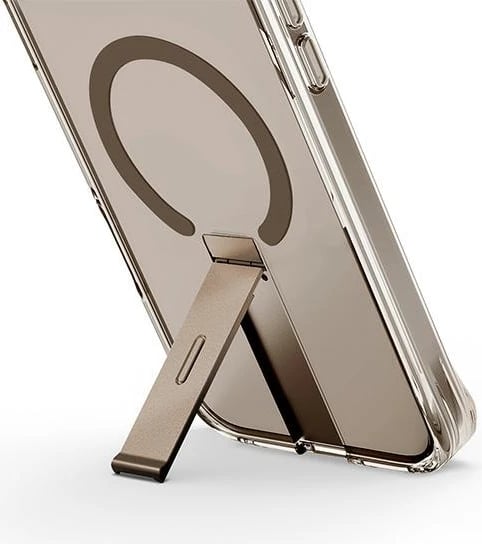 Mbështjellës UNIQ Eleva me qëndrim Vertica për iPhone 16 Pro Max 6.9", gold/taupe gold
