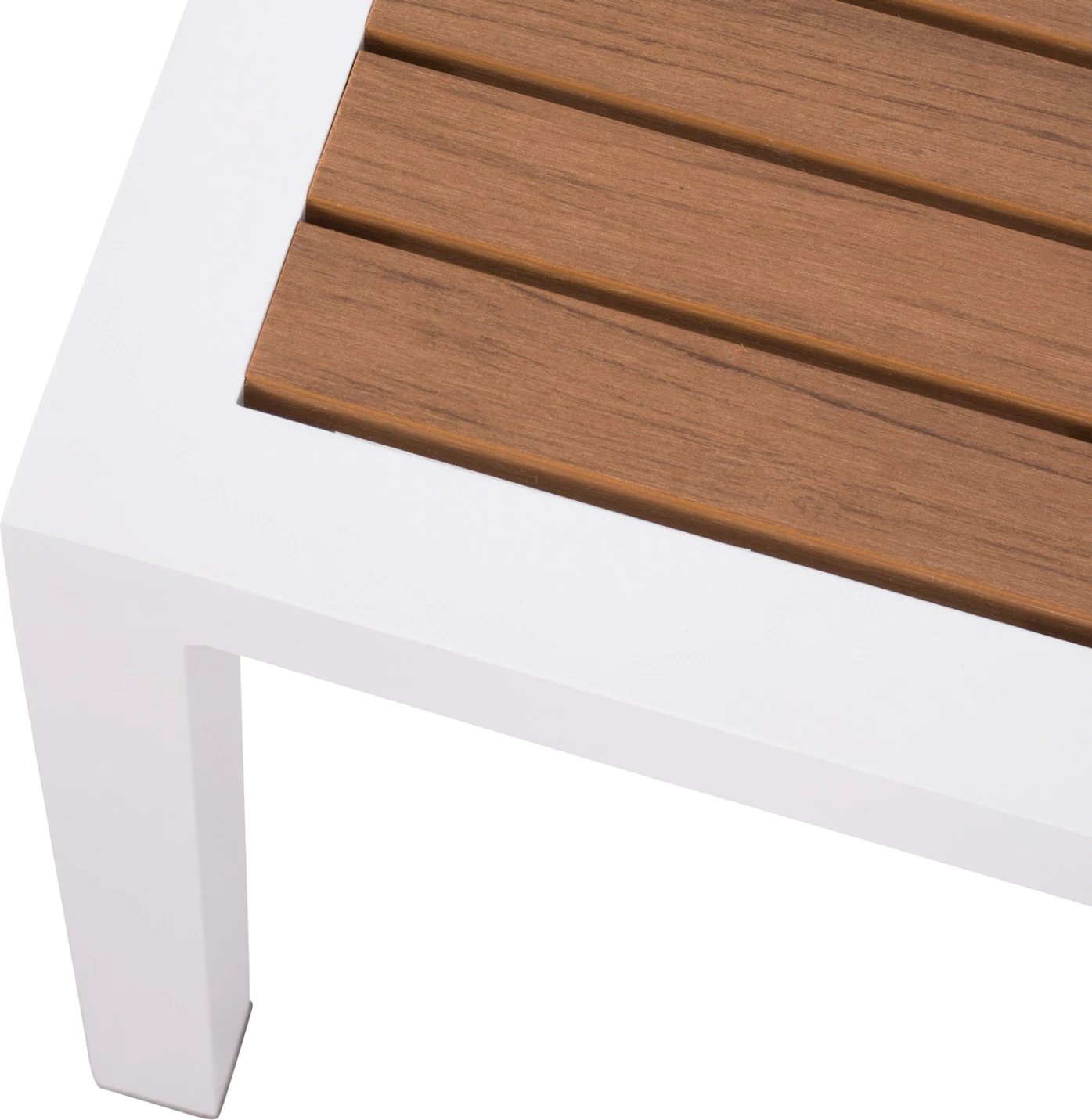 Tavolinë alumini FH5403.01 e bardhë me sipërfaqe Polywood 45Χ45Χ45,5