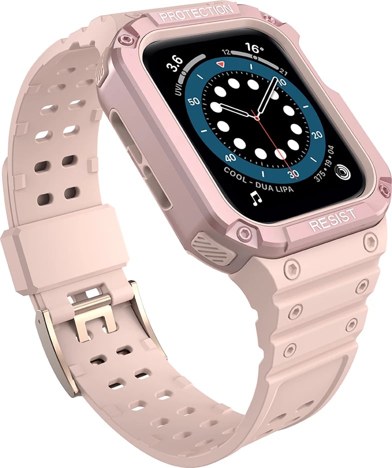Rrip me kasë mbrojtëse për Apple Watch Hurtel Protect Strap Band, 41/40/38mm, Rozë
