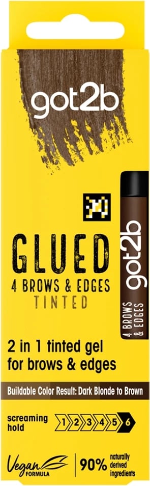Xhel për vetulla Got2B Glued 4 Brows & Edges për femra kafe 16ml