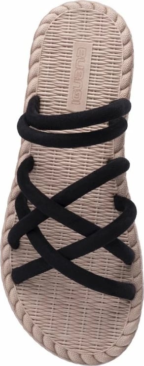 Papuqe për femra Iguana, bezhë e zeza